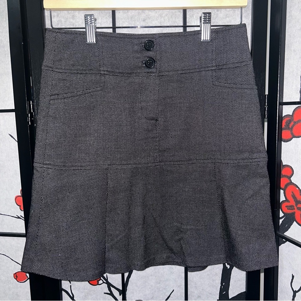 Pleated Dotted Gray Mini Skirt